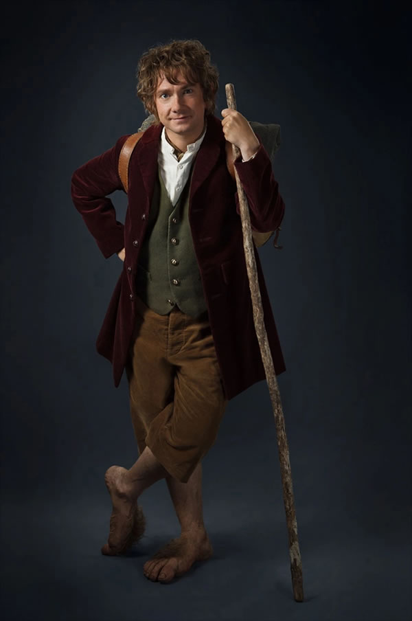 Martin Freeman personificando a Bilbo Baggins