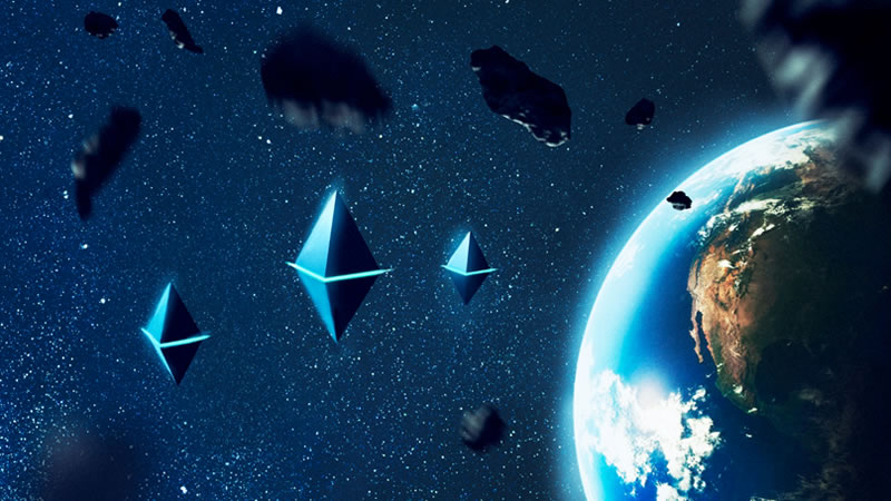 Ilustración de un sistema de defensa contra asteroides