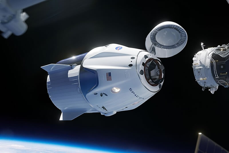Ilustración de la nave SpaceX Crew Dragon