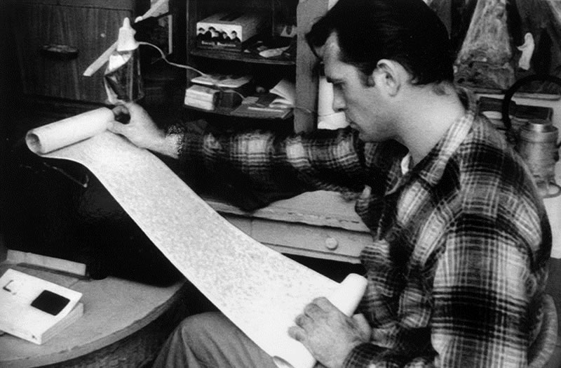 Jack Kerouac y el manuscrito en rollo de "On the Road"