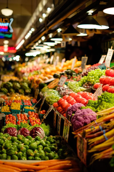 Verduras a la venta en mercado