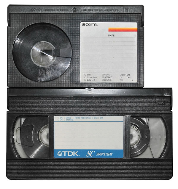 Cintas magnéticas Betamax y VHS