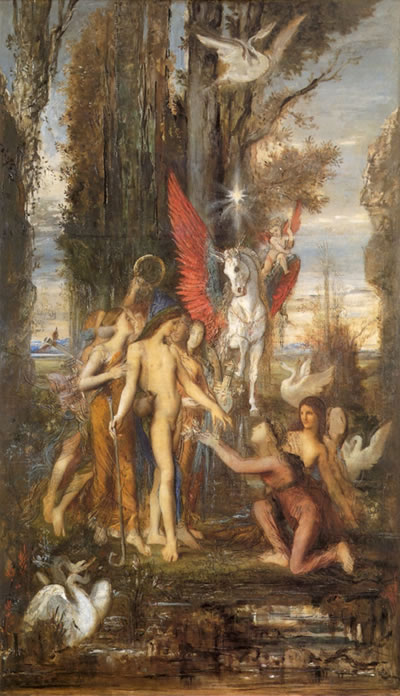 Gustave Moreau: 'Hesíodo y las musas' (1860)
