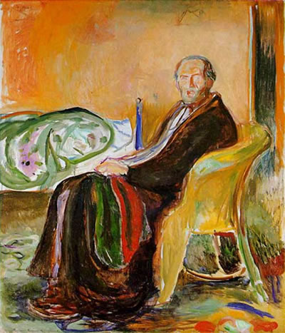 Edvard Munch, "Autorretrato después de la gripe española", 1919.
